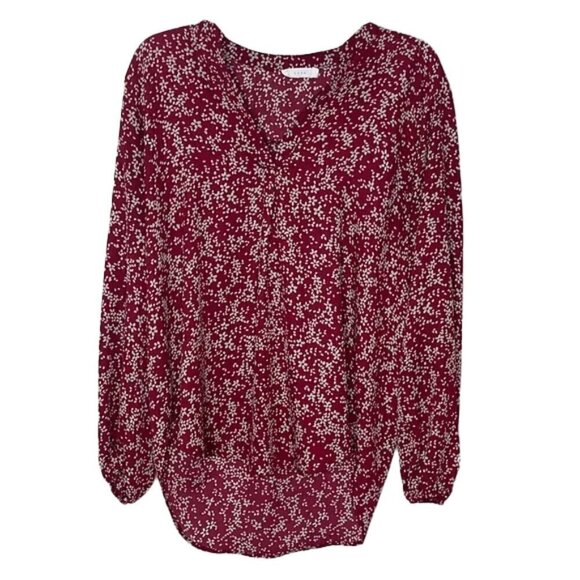Lush Burgundy Floral Blouse - Picture 1 of 4
